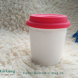 Fat Single-Wall Ceramic Cups With Silicone Cover & Band