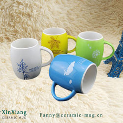 Waist-Drum Shape Ceramic Mugs