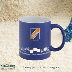 Blue Matt Ceramic Mugs with Printing