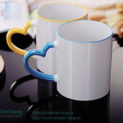 Heart-shaped Color Glazed Ceramic Mugs