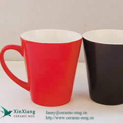 Red and Black V Shape Ceramic mugs