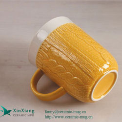 Relief Orange Glazed Ceramic mugs