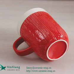 Relief Red Glazed Ceramic mugs