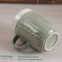 Relief Gray Glazed Ceramic mugs