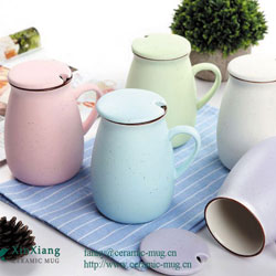 Matt Stoneware Ceramic Mugs With Cover