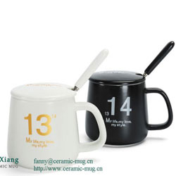 Fine Porcelain Ceramic Mugs With Cover