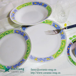 Green Ceramic Meat Plate Suit