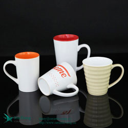 V Shape Color Glazed Ceramic mugs