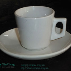 White Ceramic Cup & Saucer