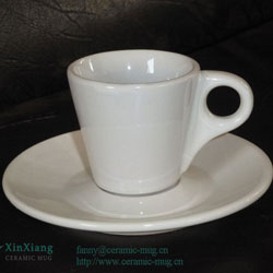 200cc Glazed Ceramic Coffee Cup & Saucer