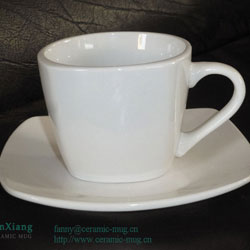 Square Ceramic Cup & Saucer