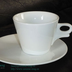 Special-shaped Ceramic Coffee Cup & Saucer