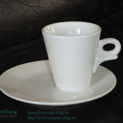 200cc Special-shaped Ceramic Coffee Cup & Saucer