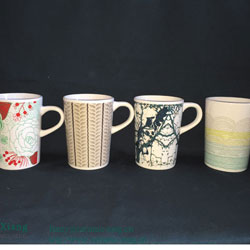 Decal Printing V Shape Ceramic Cups