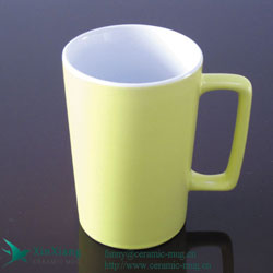 V Shape Color Glazed Ceramic Coffee Mugs