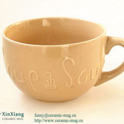 Relief Soup Cup Glazed Ceramic Mugs