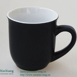 Black Matt Color Glazed Ceramic Mugs 12oz