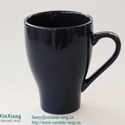 Black Color Glazed Ceramic Coffee Mugs 10OZ
