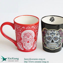 Skull Ceramic Tea Mugs with Printing