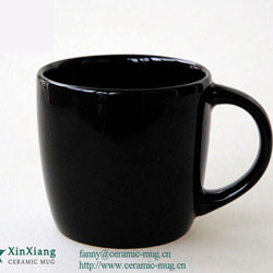 Black Matt Color Glazed Soup Ceramic Mugs