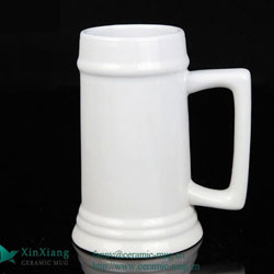 White High Glazed Ceramic Beer Mugs