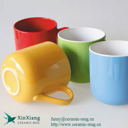 Color Glazed Soup Ceramic Mugs 14oz