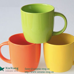 Color Glazed Soup Ceramic Mugs 12oz