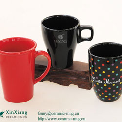 Black Square Color Glazed Ceramic Cups