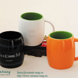 Orange Matt Color Glazed Soup Ceramic Mugs