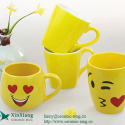 Yellow Expression Ceramic Coffee Mugs