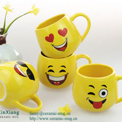 Yellow Expression Soup Ceramic Mugs