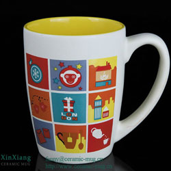V Shape Glazed Ceramic Coffee Mugs