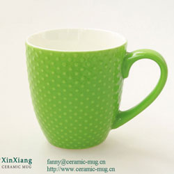 Green Grain Color Glazed Ceramic Coffee Mugs