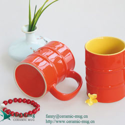 Slub Color Glazed Ceramic Mugs