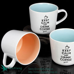 Inside Color Glazed Soup Ceramic Mugs