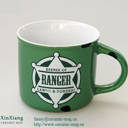 Green Ceramic Mugs with Printing