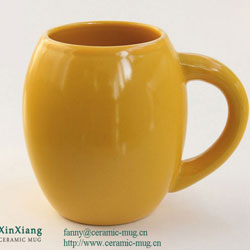 Yellow Color Glazed Ceramic Soup Mugs