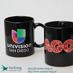 Decal Printing Black Glazed Ceramic Mugs