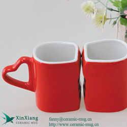 Red Special-shaped Ceramic Coffee Mugs
