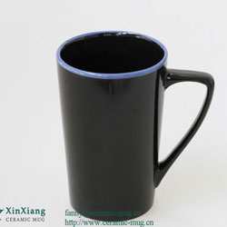Black High Color Glazed Ceramic Mugs