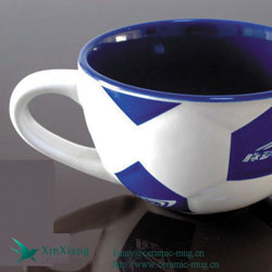Football Cup Glazed Soup Ceramic Mugs