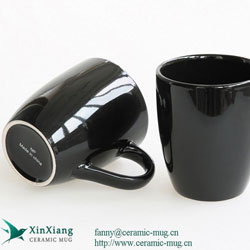 Black Glazed Ceramic Coffee Mugs 11oz