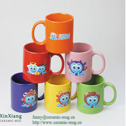 Cartoon Decal Printing Glazed Ceramic Mugs