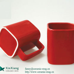 Red Glazed Ceramic Coffee Mugs