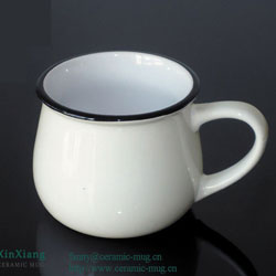 Imitation Enamelled Mugs with Cover Ceramic