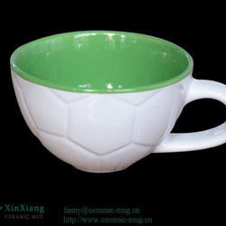 Football Cup Glazed Soup Ceramic Mugs