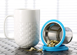 Hot sale infuser color reusable ceramic coffee mug ceramic cup 