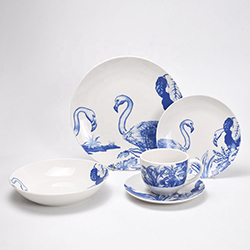 20pcs 30pcs cheap and good quality flower decal design ceramic dinnerware set satisfy FDA Pro65 LFGB SGS 