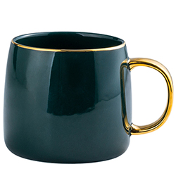 Wedding favor fancy blue ceramic coffee mugs with golden handle