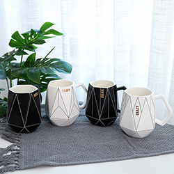 Creative Polygonal Ceramic Mug Factory Direct Office Coffee Milk Cup Couple Cute Cup 